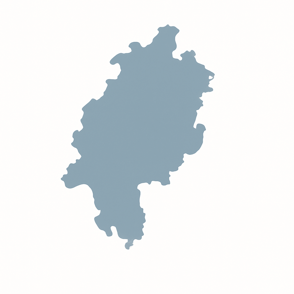 Karte von NRW, die die Standorte und das Einsatzgebiet von Nah Services darstellt. Unsere Schwerpunkte sind Neuss, Düsseldorf und ganz Nordrhein-Westfalen.